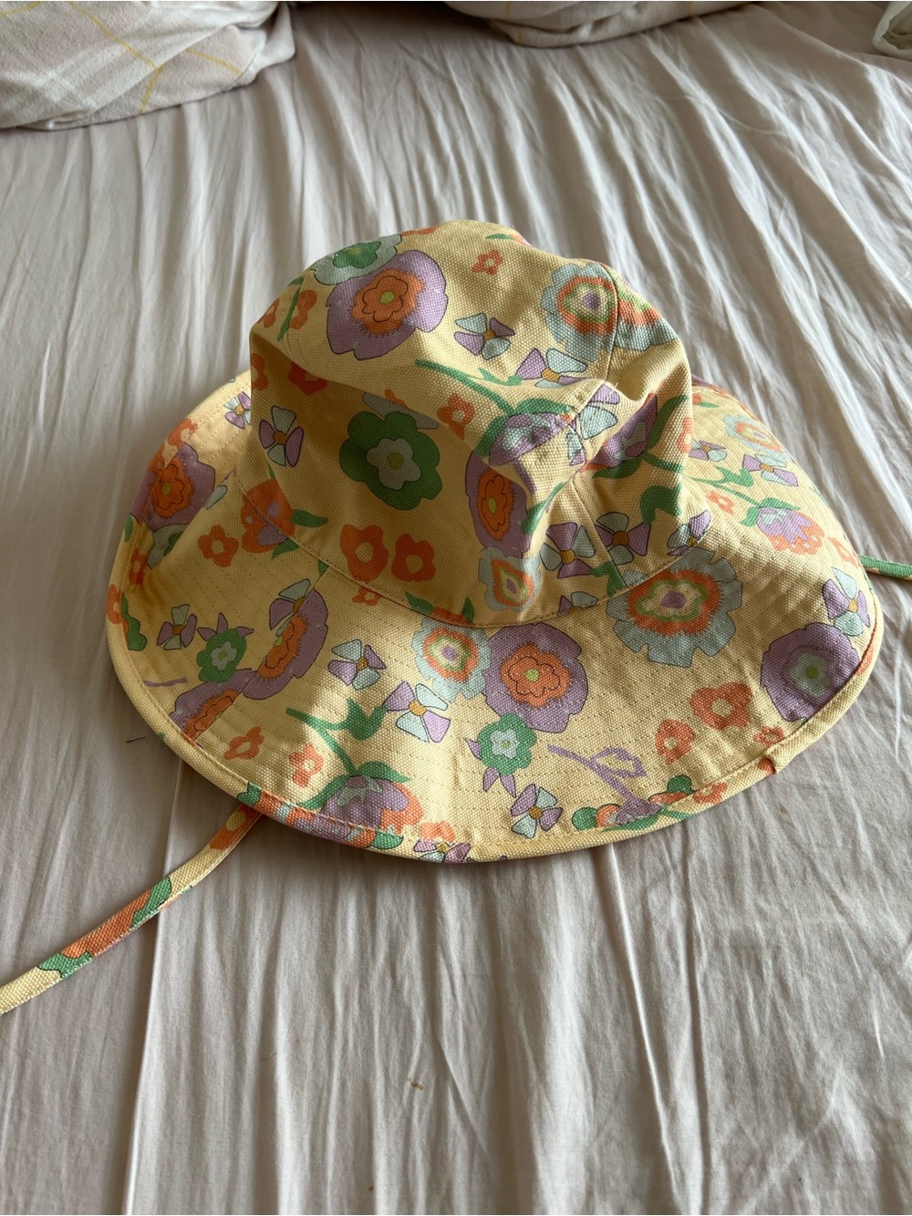 Lack Of Color Pastel Floral Sun Hat - Peach & Green - Picture 7 of 10